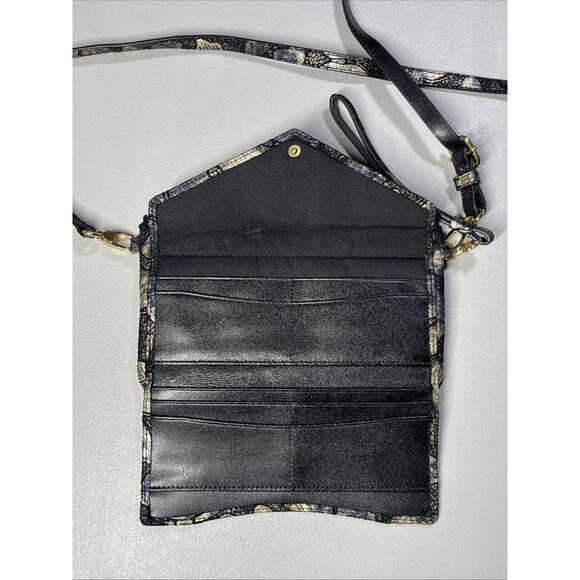 Lodis Butterfly Leather Crossbody Wallet Purse Wristlet Black Iridescent - Picture 4 of 12